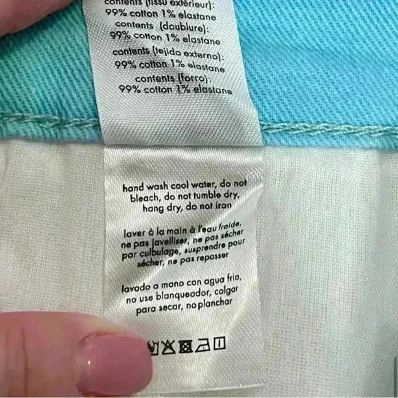 We Wore What Flare Bell Shorts, Stretch Twill Denim in Zvi Tie Tye. Size 25. NWT - Picture 13 of 16